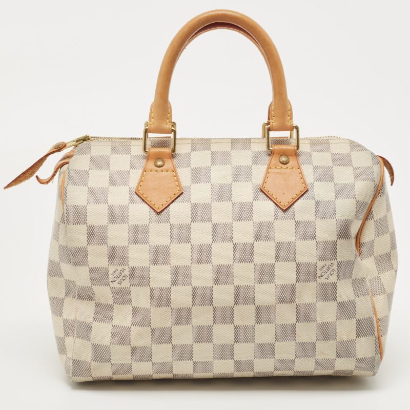 LOUIS VUITTON Damier Azur Canvas Speedy 25 Bag - Logoexplore - Image 4