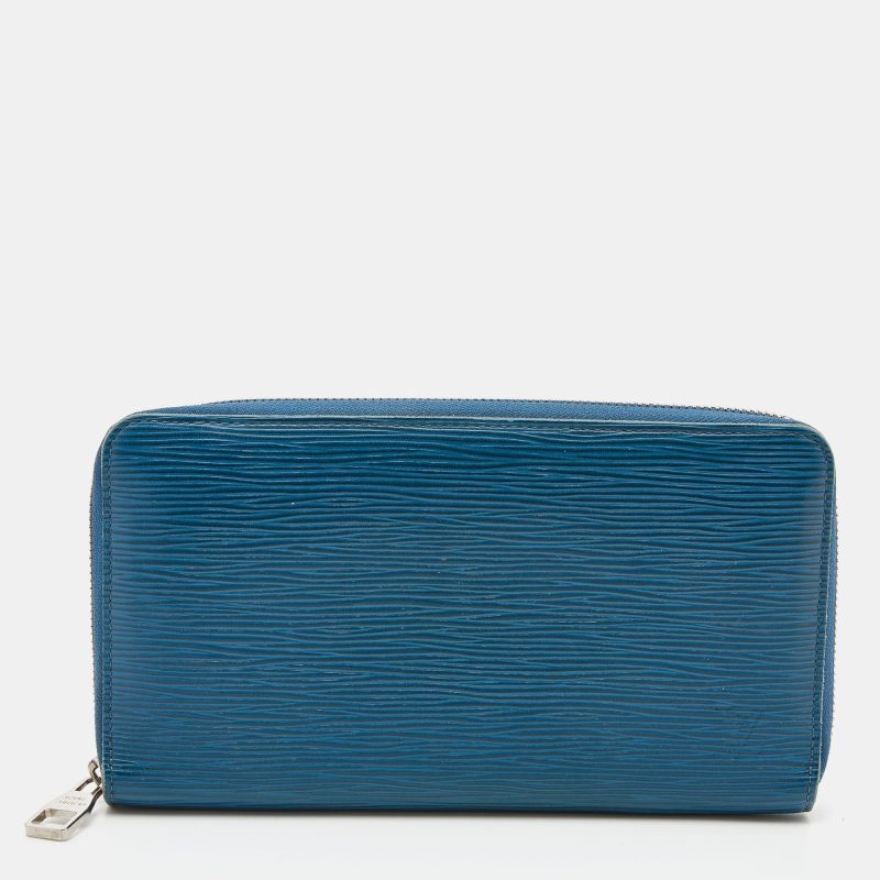 LOUIS VUITTON Cyan Epi Leather Zippy Wallet - Logoexplore