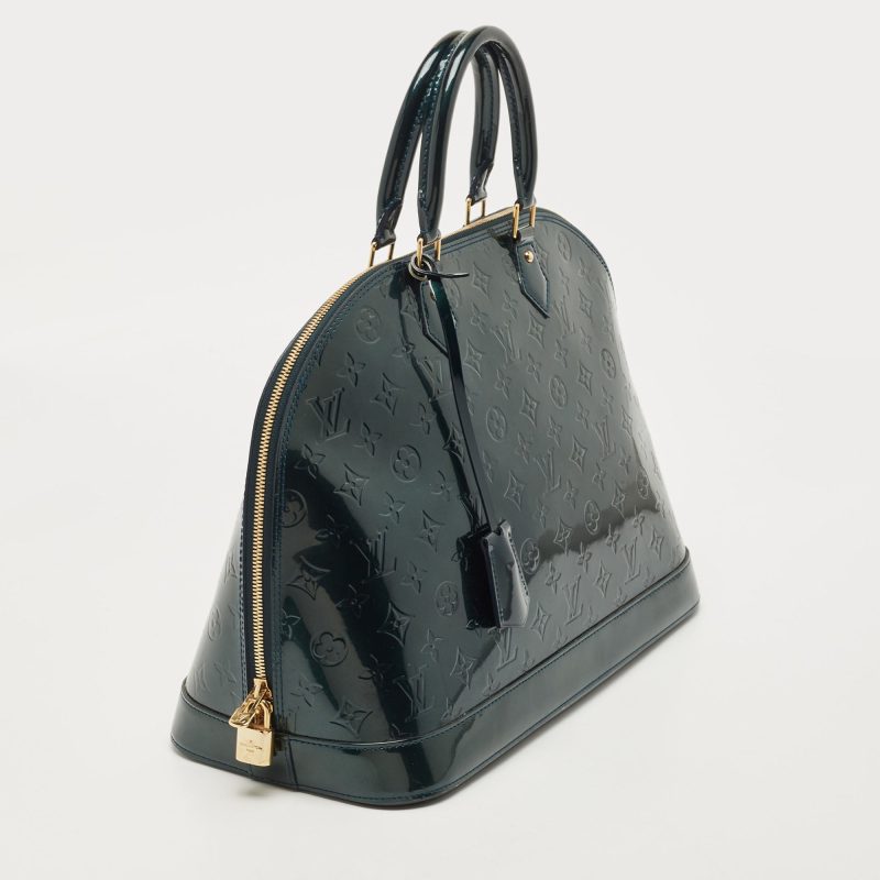 LOUIS VUITTON Bleu Nuit  Monogram Vernis Alma GM Bag - Logoexplore - Image 3