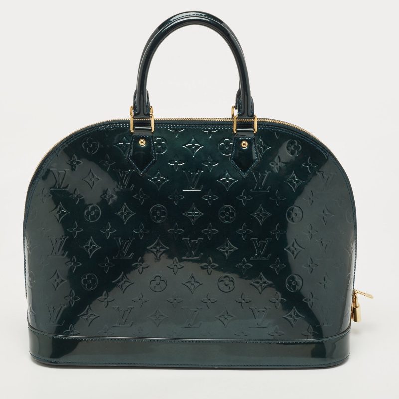 LOUIS VUITTON Bleu Nuit  Monogram Vernis Alma GM Bag - Logoexplore - Image 4