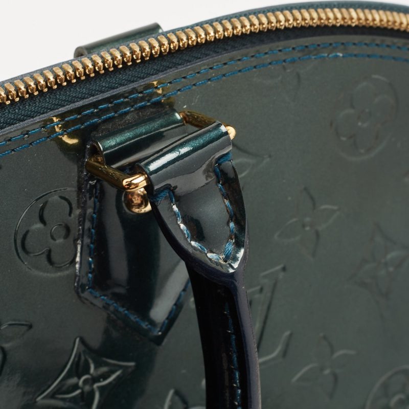 LOUIS VUITTON Bleu Nuit  Monogram Vernis Alma GM Bag - Logoexplore - Image 7