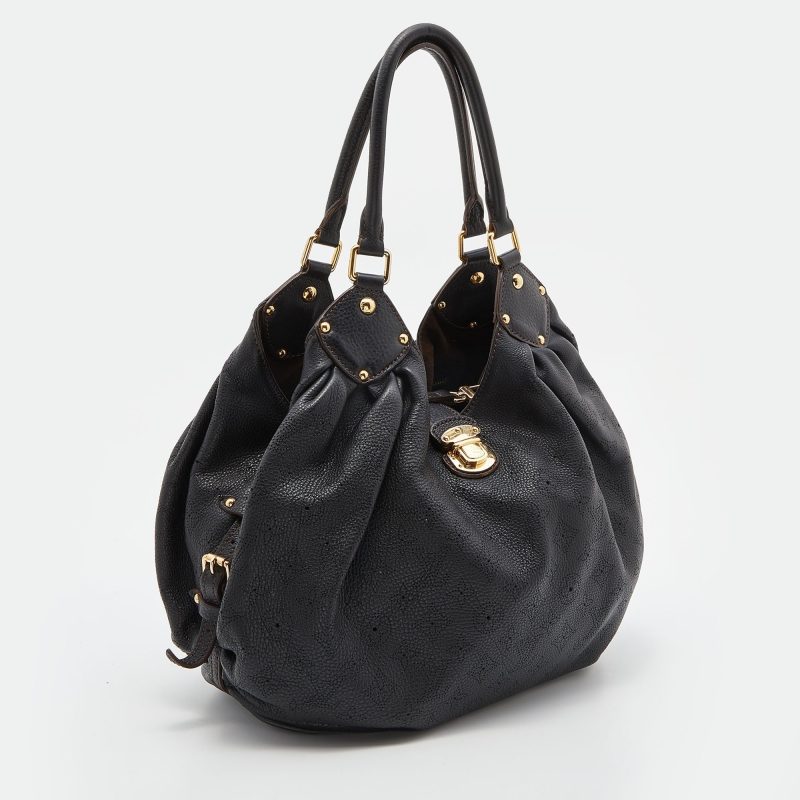 LOUIS VUITTON Black Monogram Mahina Leather L Bag - Logoexplore - Image 3