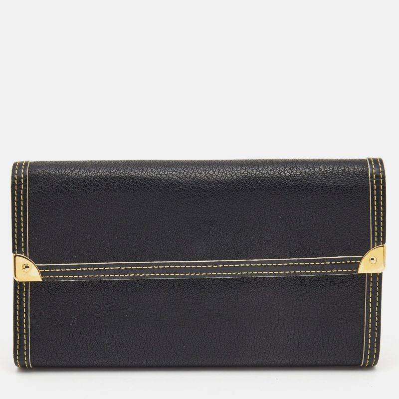 LOUIS VUITTON Black Leather Porte Tresor International Wallet - Logoexplore