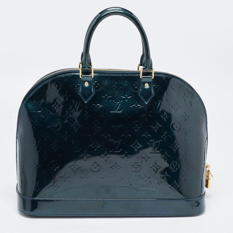 LOUIS VUITTON Blue Nuit Monogram Vernis Alma GM Bag - Logoexplore - Image 4