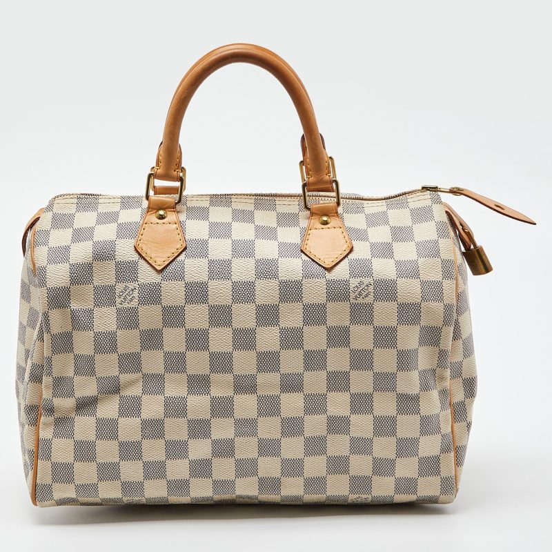 LOUIS VUITTON Damier Azur Canvas Speedy 30 Bag - Logoexplore