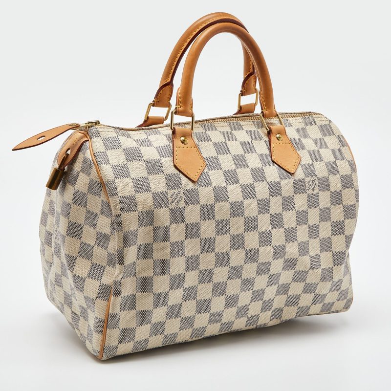 LOUIS VUITTON Damier Azur Canvas Speedy 30 Bag - Logoexplore - Image 3