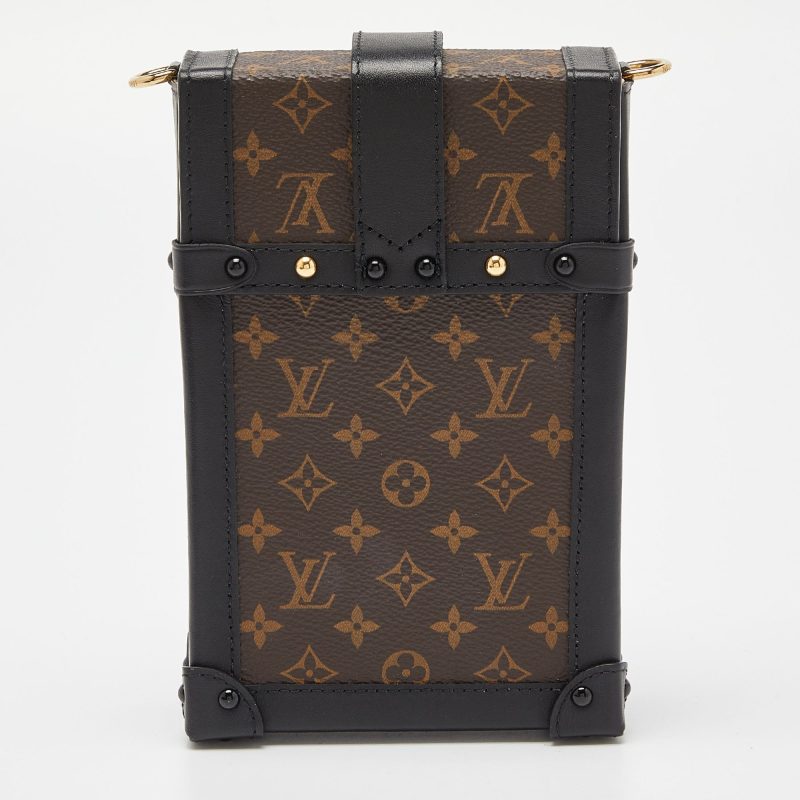LOUIS VUITTON Brown/Black Monogram Canvas Pochette Trunk Vertical Bag - Logoexplore - Image 4