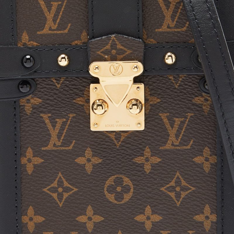 LOUIS VUITTON Brown/Black Monogram Canvas Pochette Trunk Vertical Bag - Logoexplore - Image 5