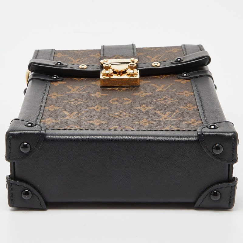 LOUIS VUITTON Brown/Black Monogram Canvas Pochette Trunk Vertical Bag - Logoexplore - Image 6