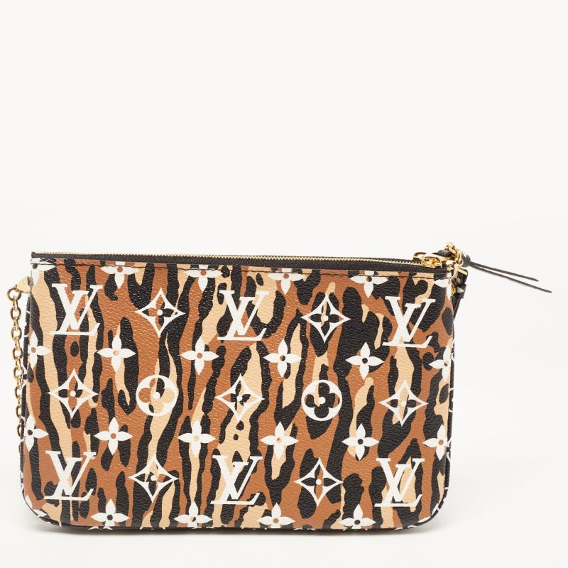 LOUIS VUITTON Black Monogram Giant Canvas Jungle Double Zip Pochette - Logoexplore - Image 4