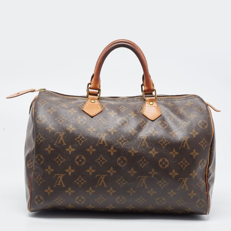 LOUIS VUITTON Brown Canvas Monogram Speedy 35 Handbag - Logoexplore - Image 4