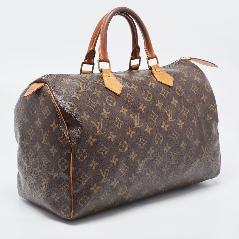 LOUIS VUITTON Brown Canvas Monogram Speedy 35 Handbag - Logoexplore - Image 3