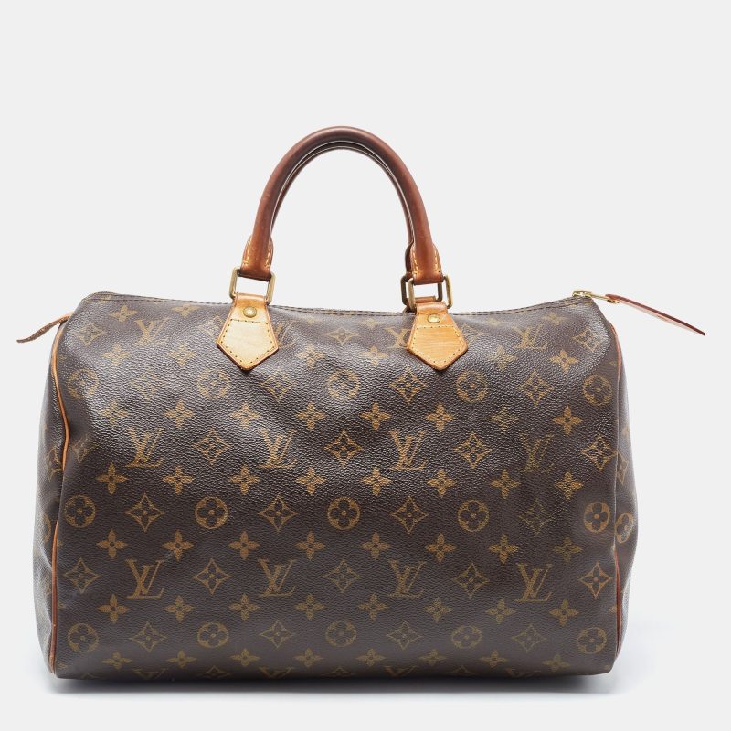 LOUIS VUITTON Brown Canvas Monogram Speedy 35 Handbag - Logoexplore