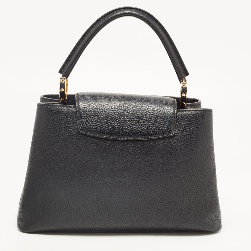 LOUIS VUITTON Black Taurillon Leather Capucines PM Bag - Logoexplore - Image 4