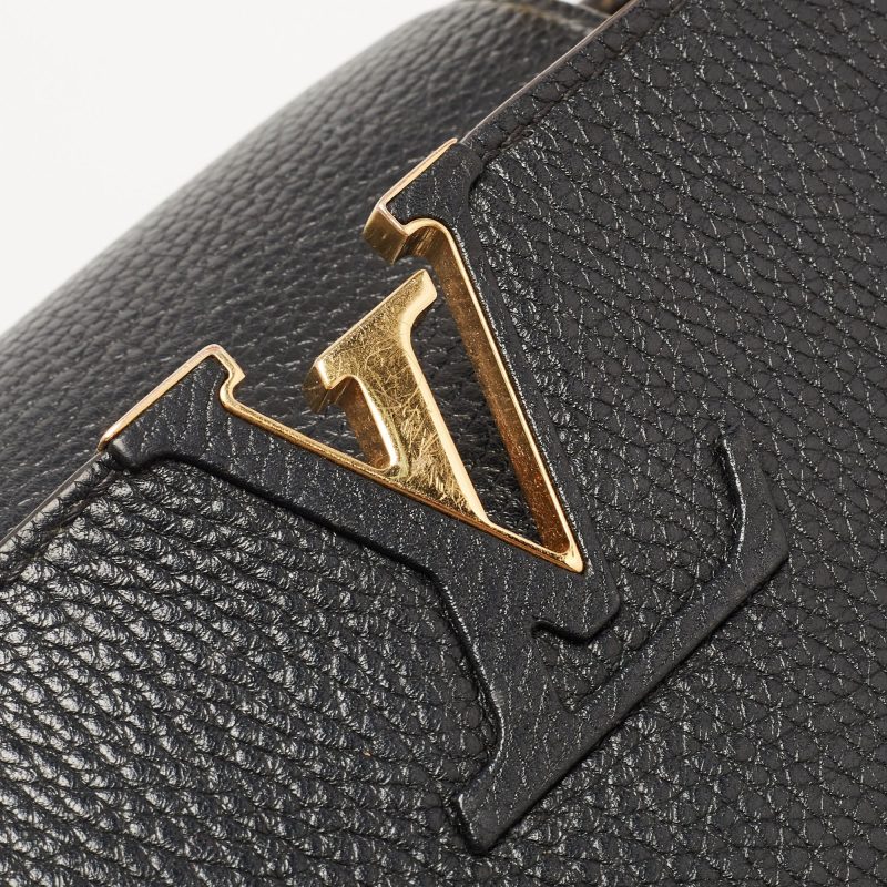 LOUIS VUITTON Black Taurillon Leather Capucines PM Bag - Logoexplore - Image 5