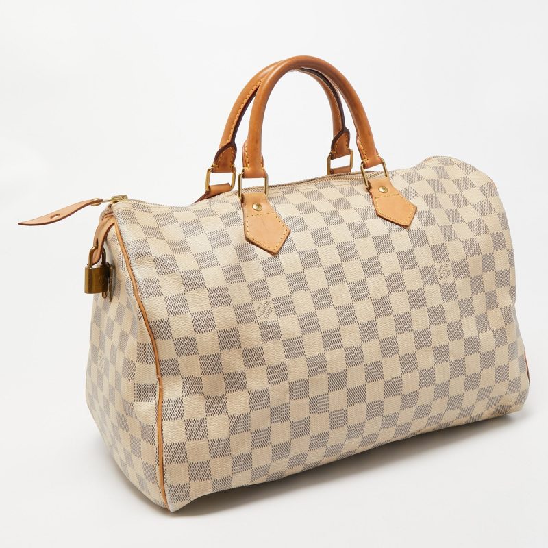 LOUIS VUITTON Damier Azure Canvas Speedy 35 Bag - Logoexplore - Image 3
