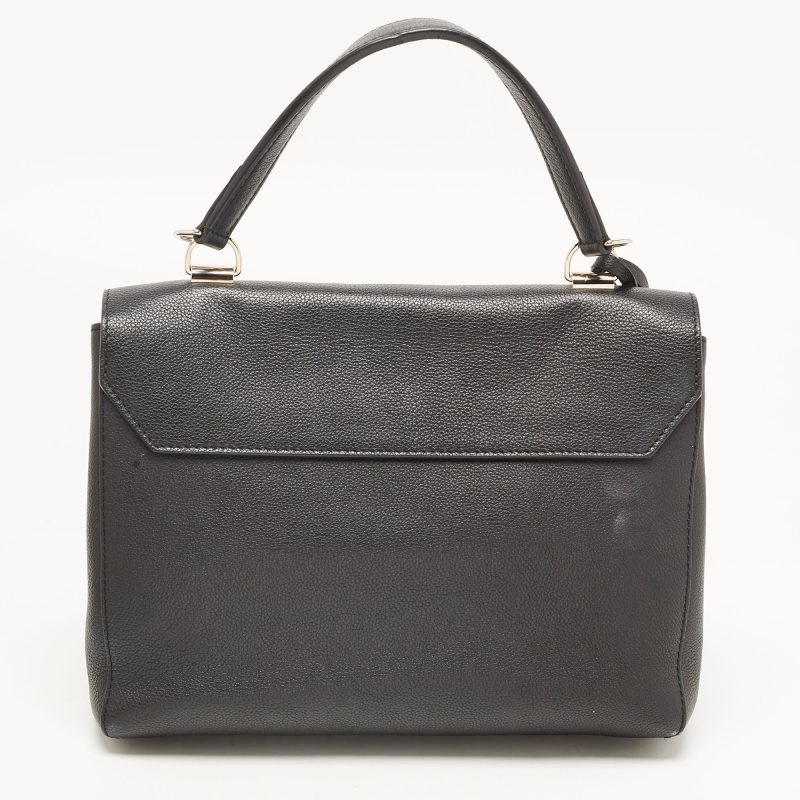 LOUIS VUITTON Black Leather Lockme II Top Handle Bag - Logoexplore - Image 4