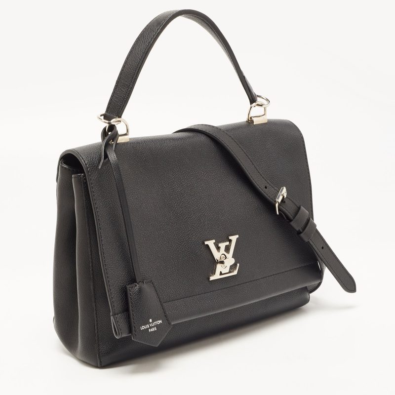 LOUIS VUITTON Black Leather Lockme II Top Handle Bag - Logoexplore - Image 3