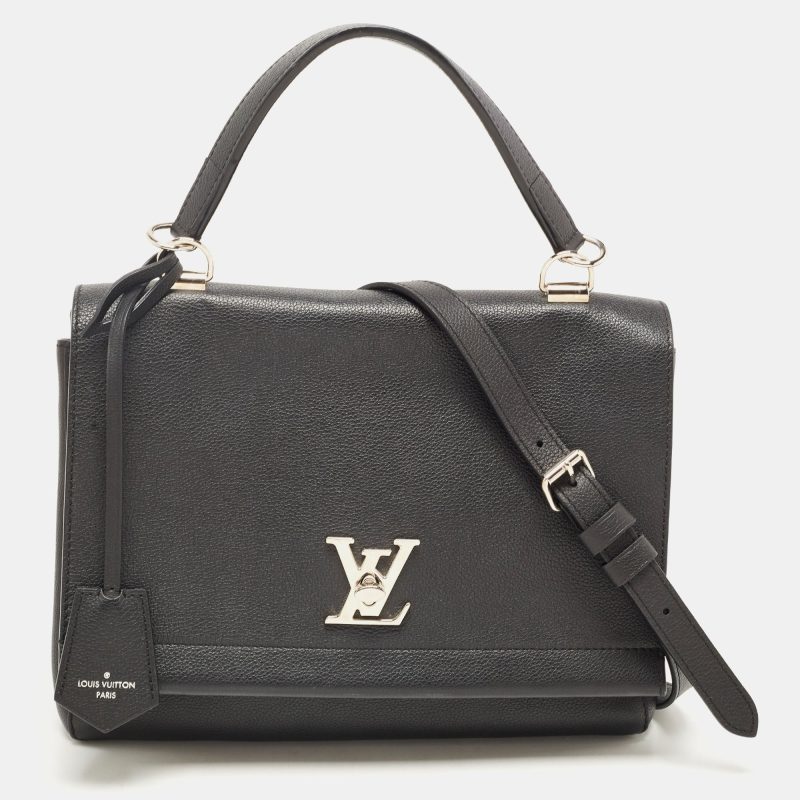 LOUIS VUITTON Black Leather Lockme II Top Handle Bag - Logoexplore