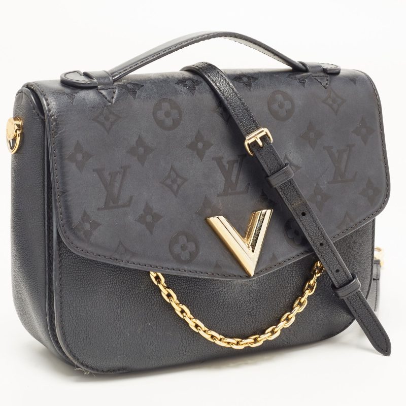 LOUIS VUITTON Black Monogram Leather Very Messenger Bag - Logoexplore - Image 3