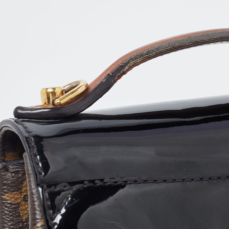 LOUIS VUITTON Black Vernis Leather and Monogram Canvas Cherrywood BB Bag - Logoexplore - Image 8