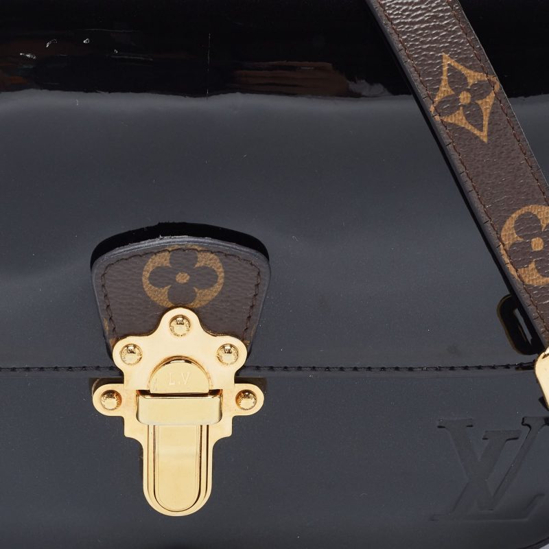 LOUIS VUITTON Black Vernis Leather and Monogram Canvas Cherrywood BB Bag - Logoexplore - Image 5