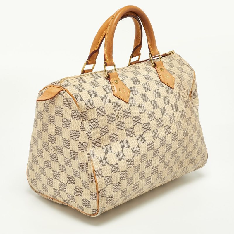 LOUIS VUITTON Damier Azur Canvas Speedy 30 Bag - Logoexplore - Image 3