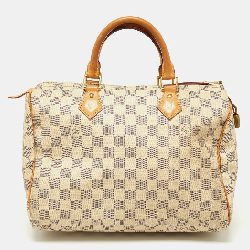 LOUIS VUITTON Damier Azur Canvas Speedy 30 Bag - Logoexplore