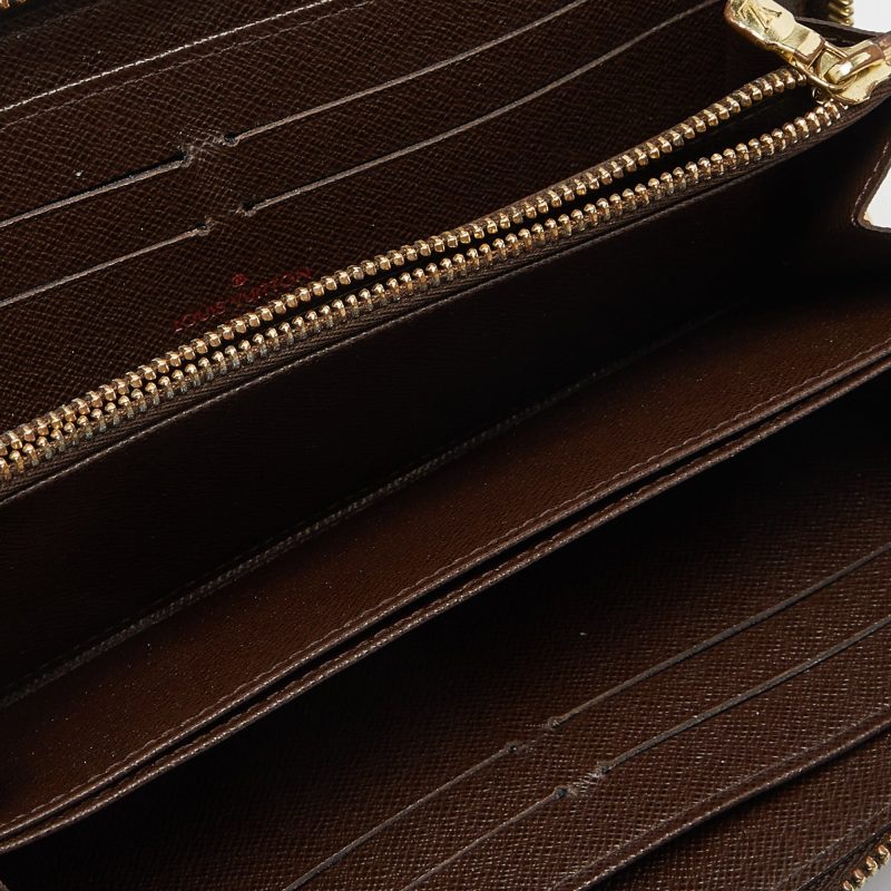 LOUIS VUITTON Damier Ebene Canvas Zippy Wallet - Logoexplore - Image 7