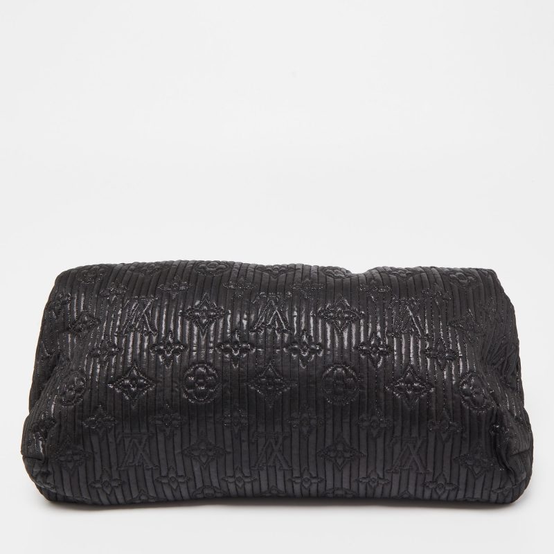 LOUIS VUITTON Black Shimmering Monogram Jacquard Limited Edition Altair Clutch - Logoexplore - Image 4