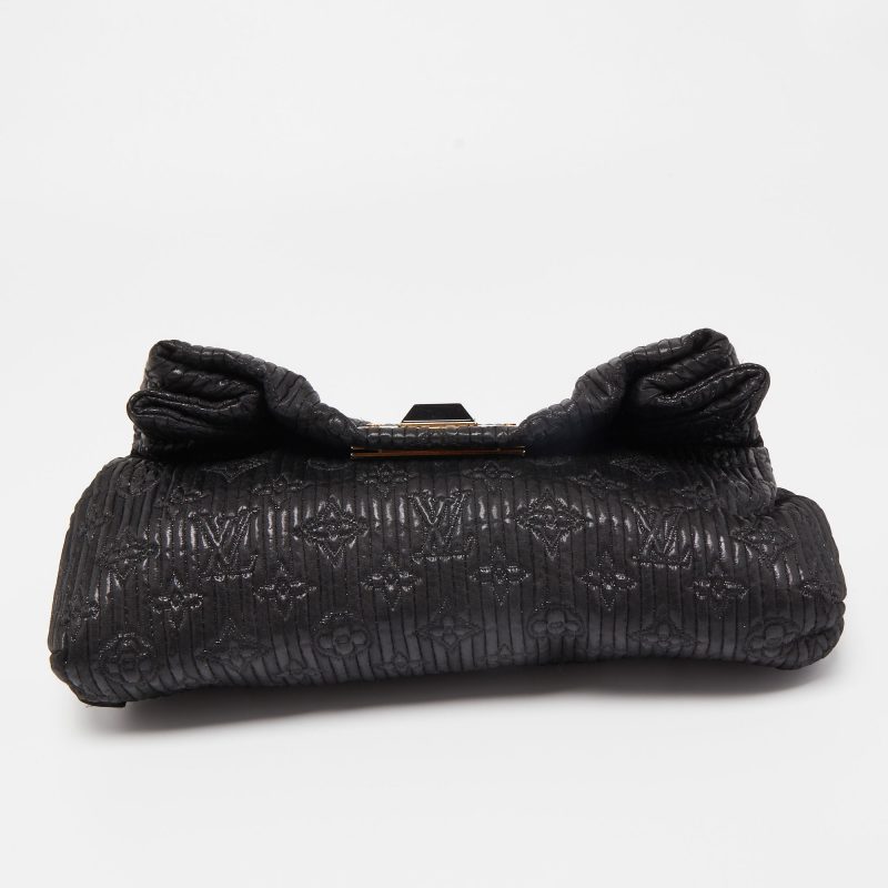 LOUIS VUITTON Black Shimmering Monogram Jacquard Limited Edition Altair Clutch - Logoexplore - Image 7