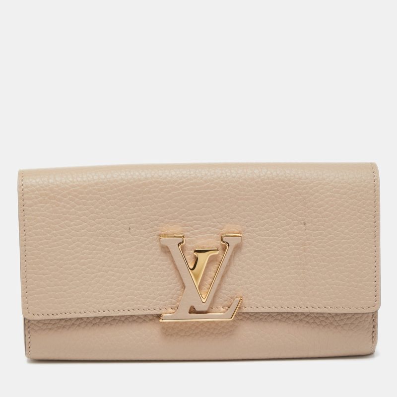 LOUIS VUITTON Galet Taurillion Leather Capucines Wallet - Logoexplore