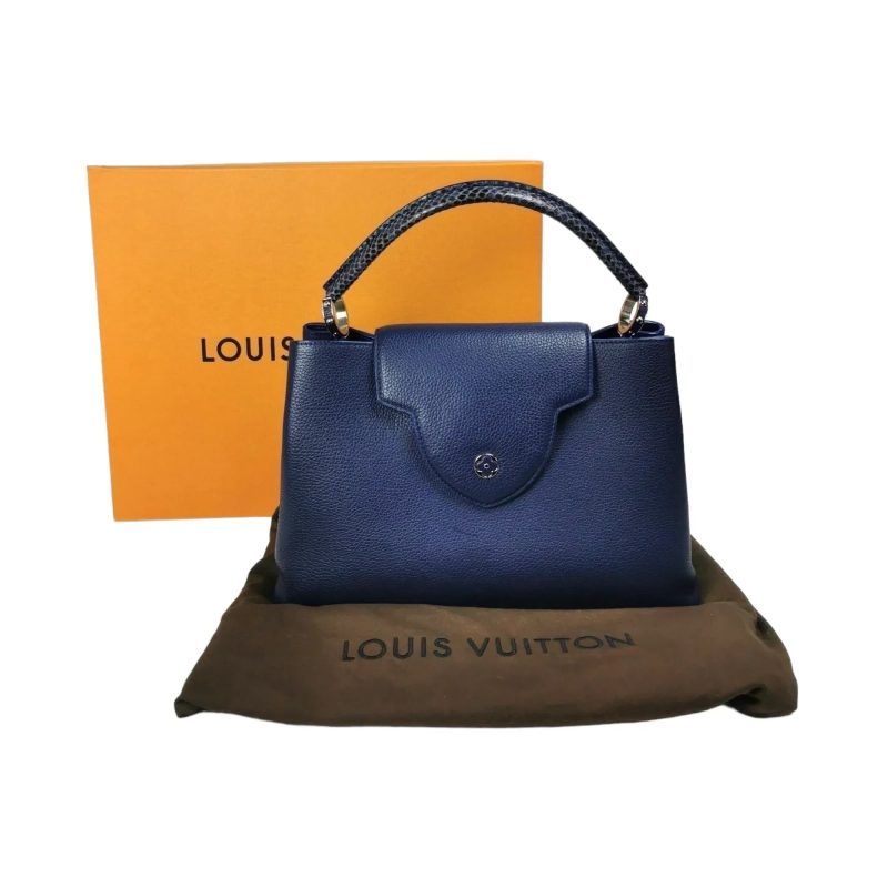 Louis Vuitton Capucines MM Exotic Blue Taurillon - Logoexplore