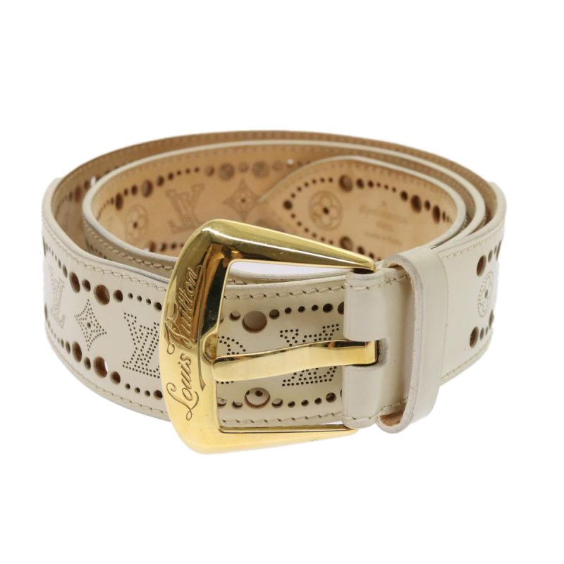 LOUIS VUITTON Ceinture Phoenix Belt 43.3" Cream M9680 LV  th3816 - Logoexplore