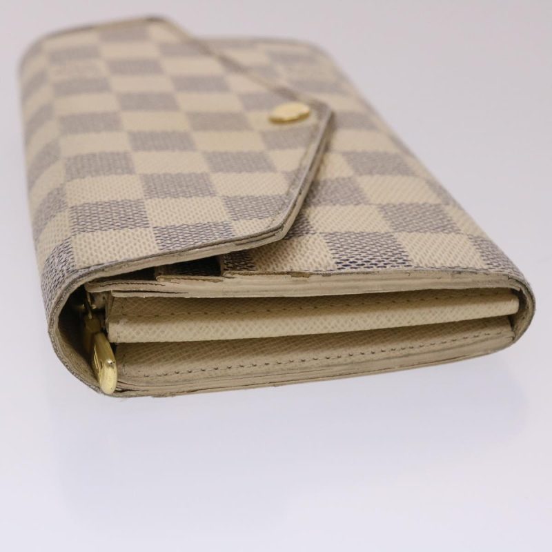 LOUIS VUITTON Damier Azur Portefeuille Sarah Long Wallet N63208 LV  th3846 - Logoexplore - Image 4