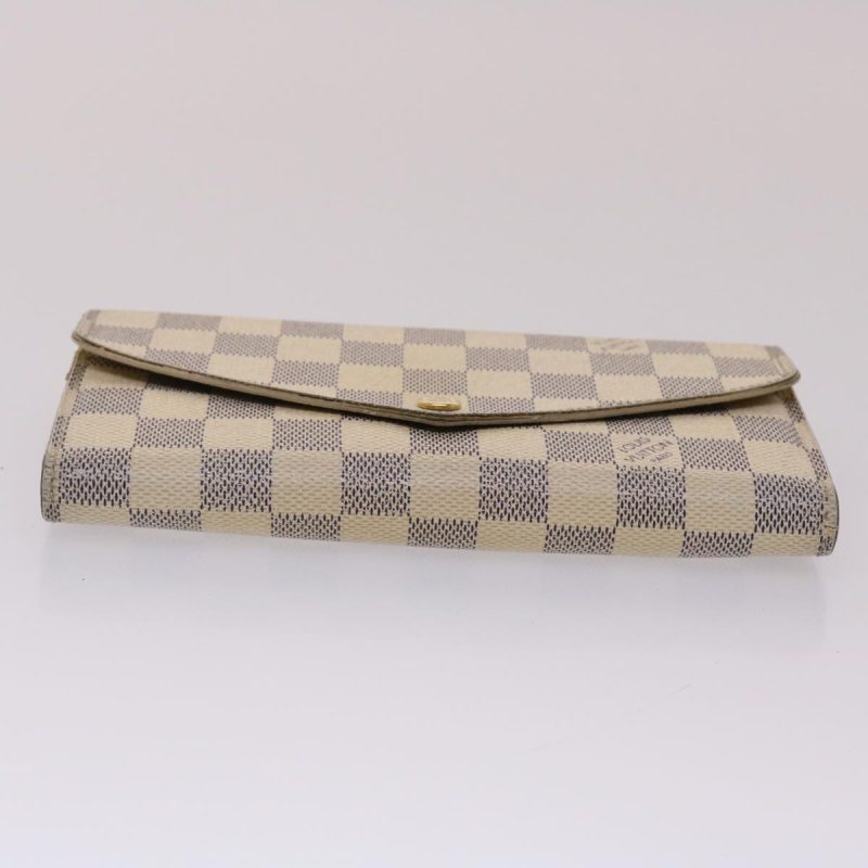 LOUIS VUITTON Damier Azur Portefeuille Sarah Long Wallet N63208 LV  th3846 - Logoexplore - Image 6