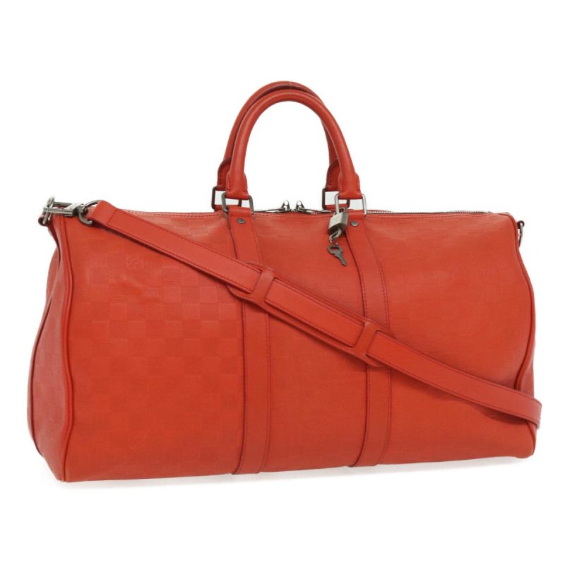 LOUIS VUITTON Damier Infini Keepall Bandouliere 45 Boston Bag Red 31886 - Logoexplore