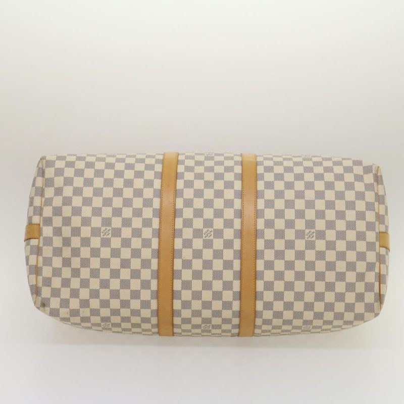 LOUIS VUITTON Damier Azur Keepall Bandouliere55 Boston Bag N41429 yk4587 - Logoexplore - Image 5