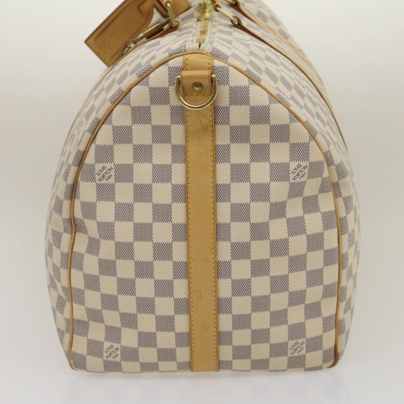 LOUIS VUITTON Damier Azur Keepall Bandouliere55 Boston Bag N41429 yk4587 - Logoexplore - Image 3