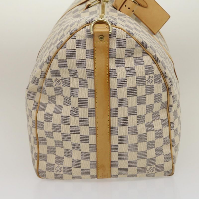 LOUIS VUITTON Damier Azur Keepall Bandouliere55 Boston Bag N41429 yk4587 - Logoexplore - Image 4